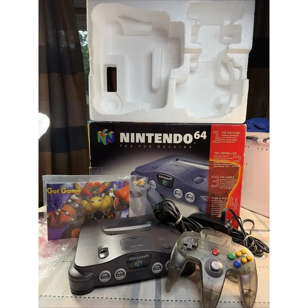 Nintendo 64 System N64 Console OEM CIB T&W W/Collectors Protective Cover CLEAN
